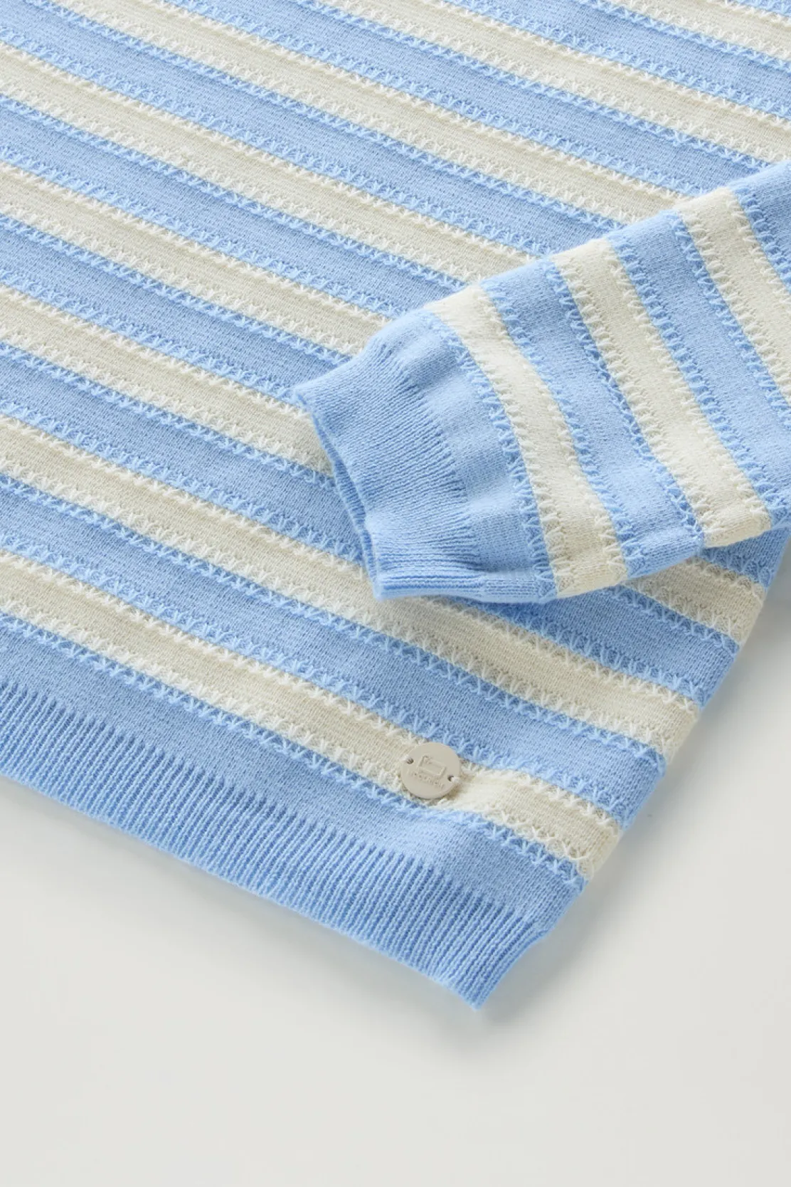Maglieria>Woolrich Maglia In Puro Cotone Con Scollo A Barca Sea Breeze Stripe