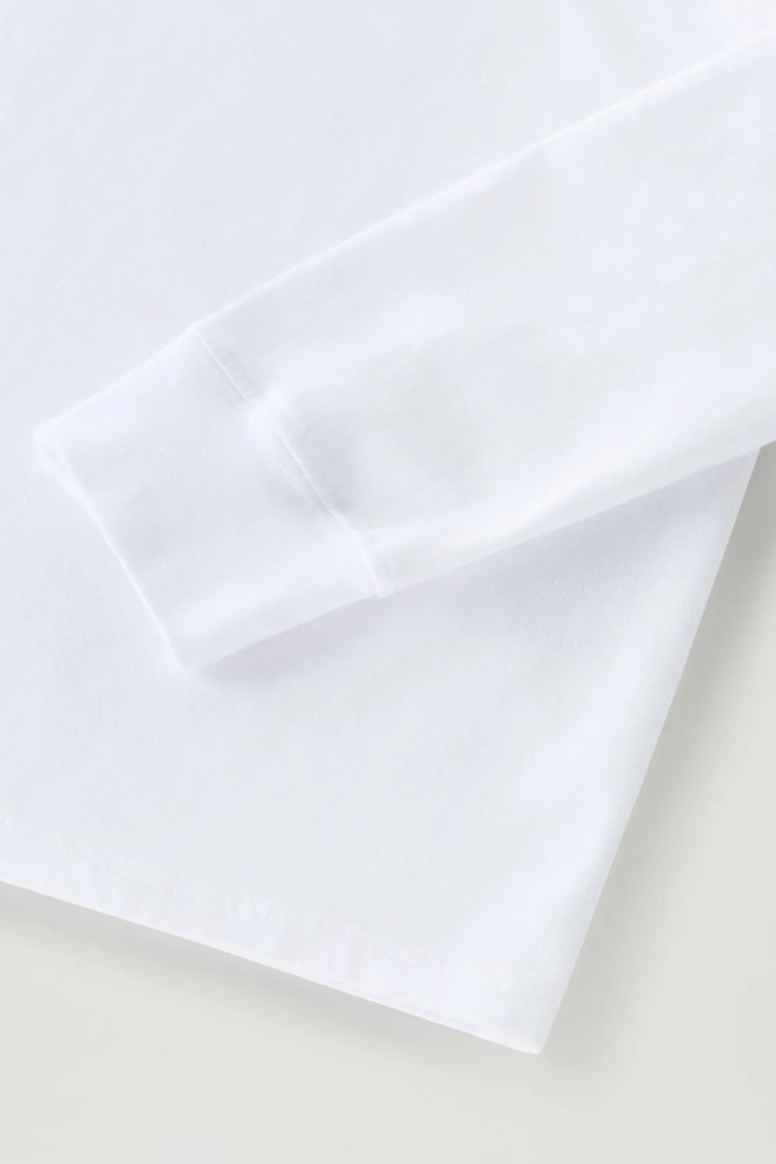 Abbigliamento>Woolrich Maglietta A Maniche Lunghe Da Bambino In Puro Cotone Bright White