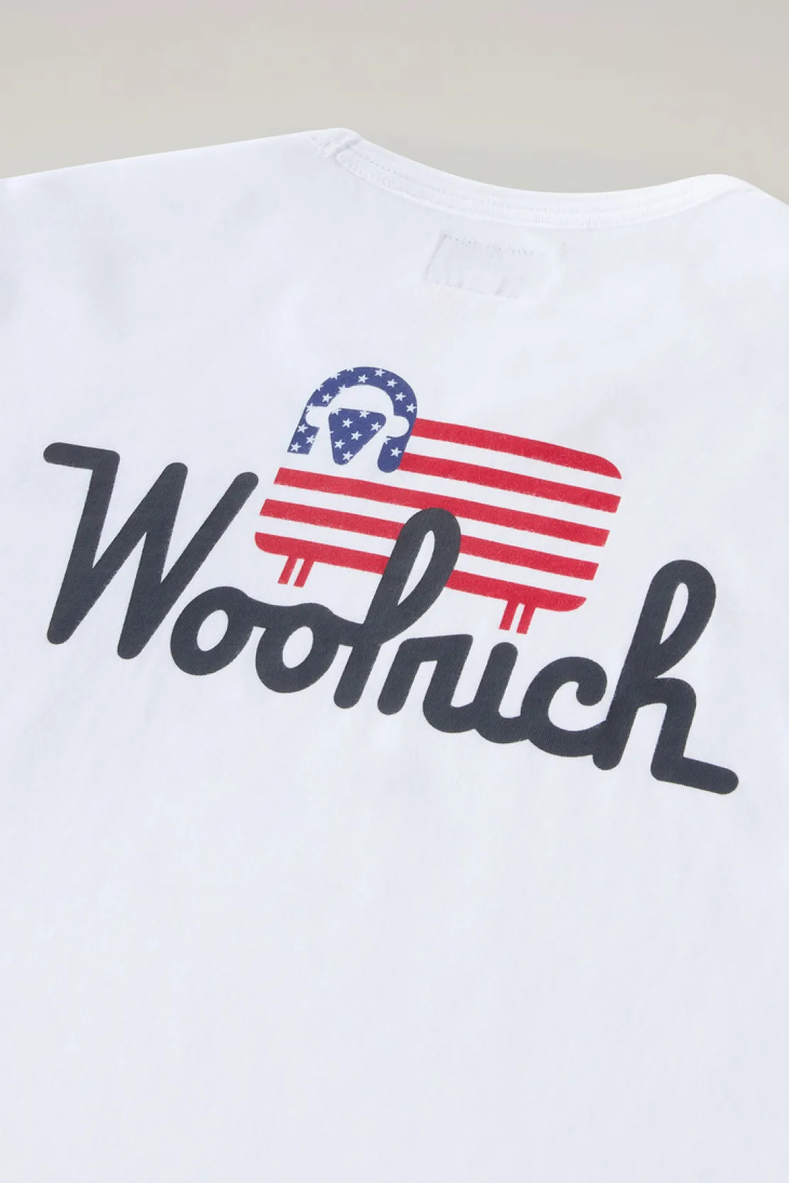 Abbigliamento>Woolrich Maglietta A Maniche Lunghe Da Bambino In Puro Cotone Bright White