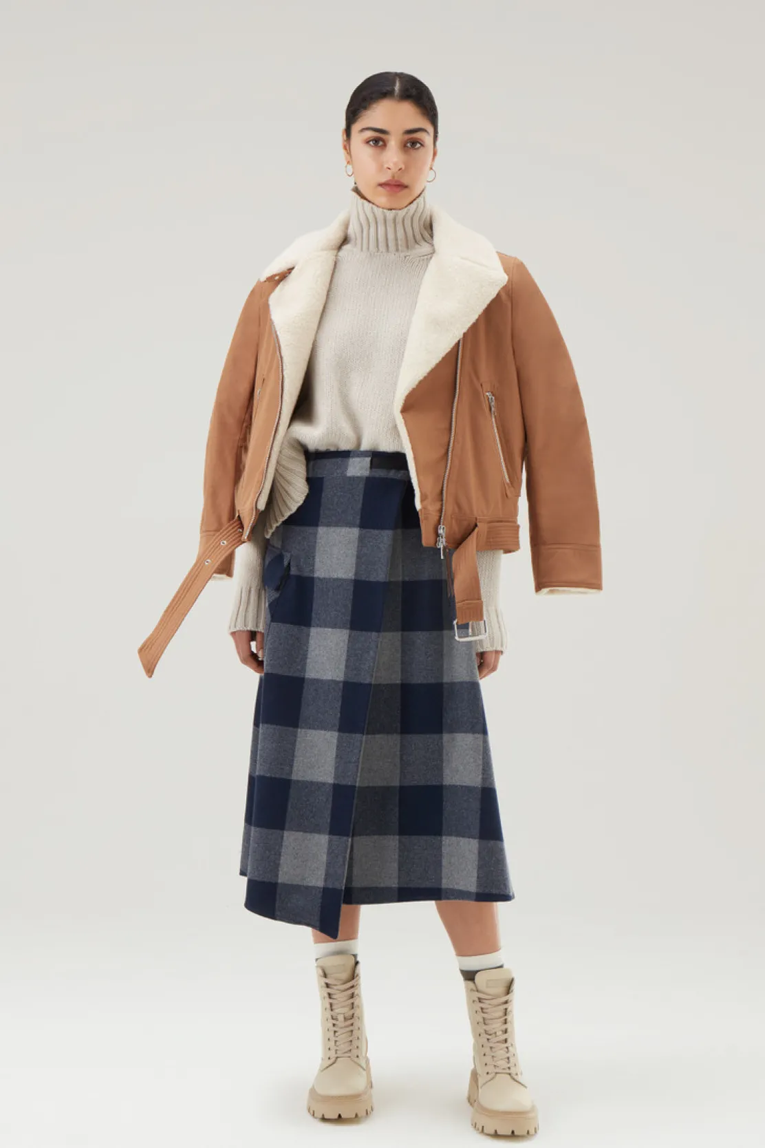 Maglieria>Woolrich Maglione A Collo Alto In Pura Lana Vergine Milky Cream