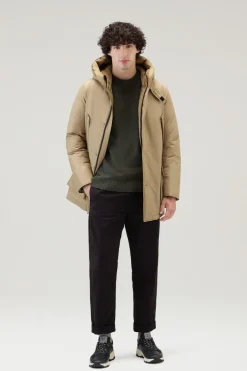 Maglieria>Woolrich Maglione Girocollo Tinto In Capo In Pura Lana Vergine Dark Green