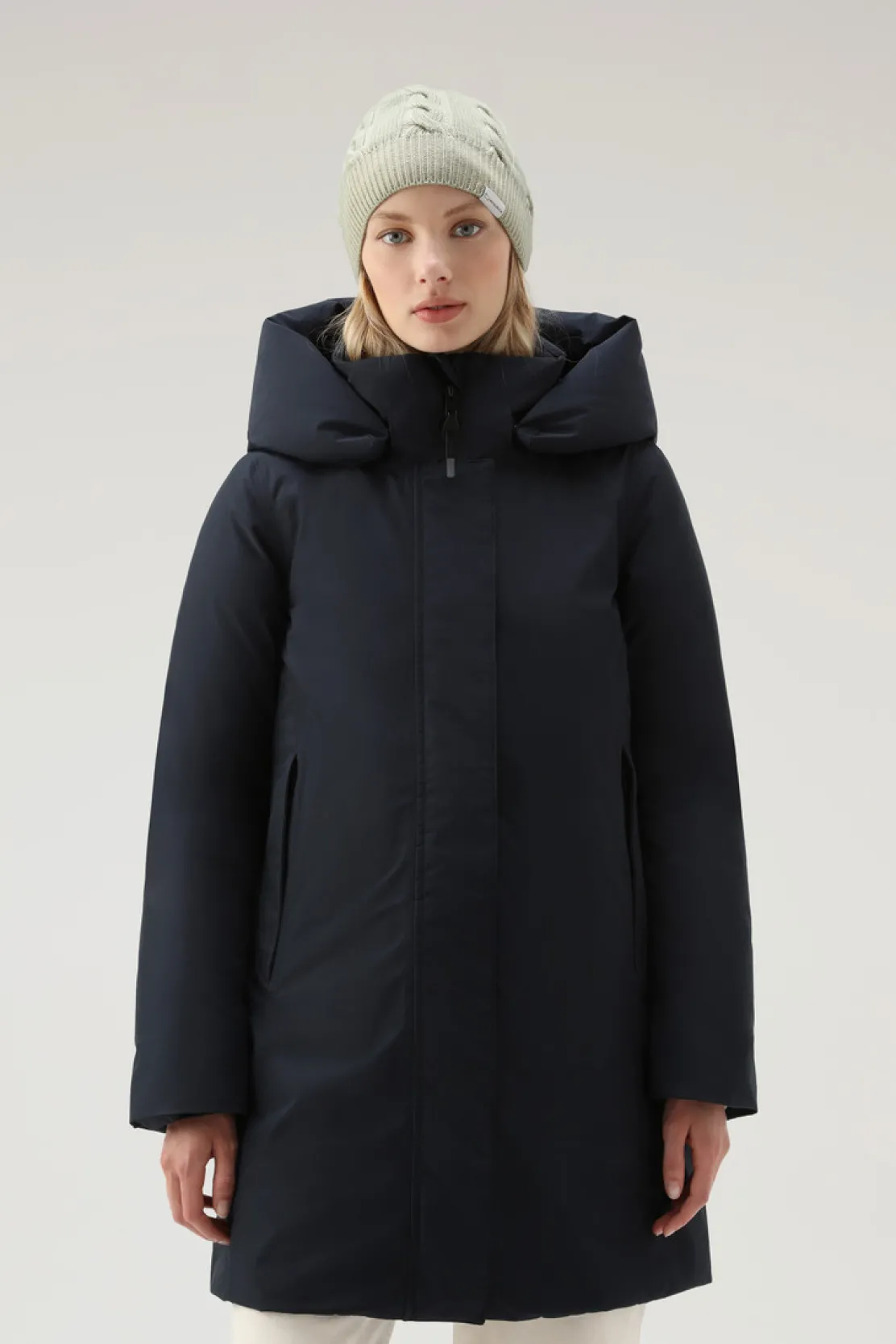 Impermeabili|Parka>Woolrich Marshall Parka Impermeabile In GORE-TEX Melton Blue
