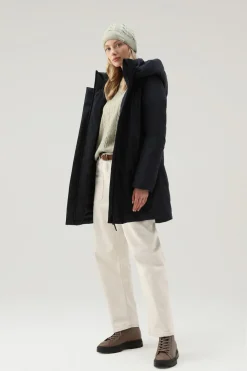 Impermeabili|Parka>Woolrich Marshall Parka Impermeabile In GORE-TEX Melton Blue
