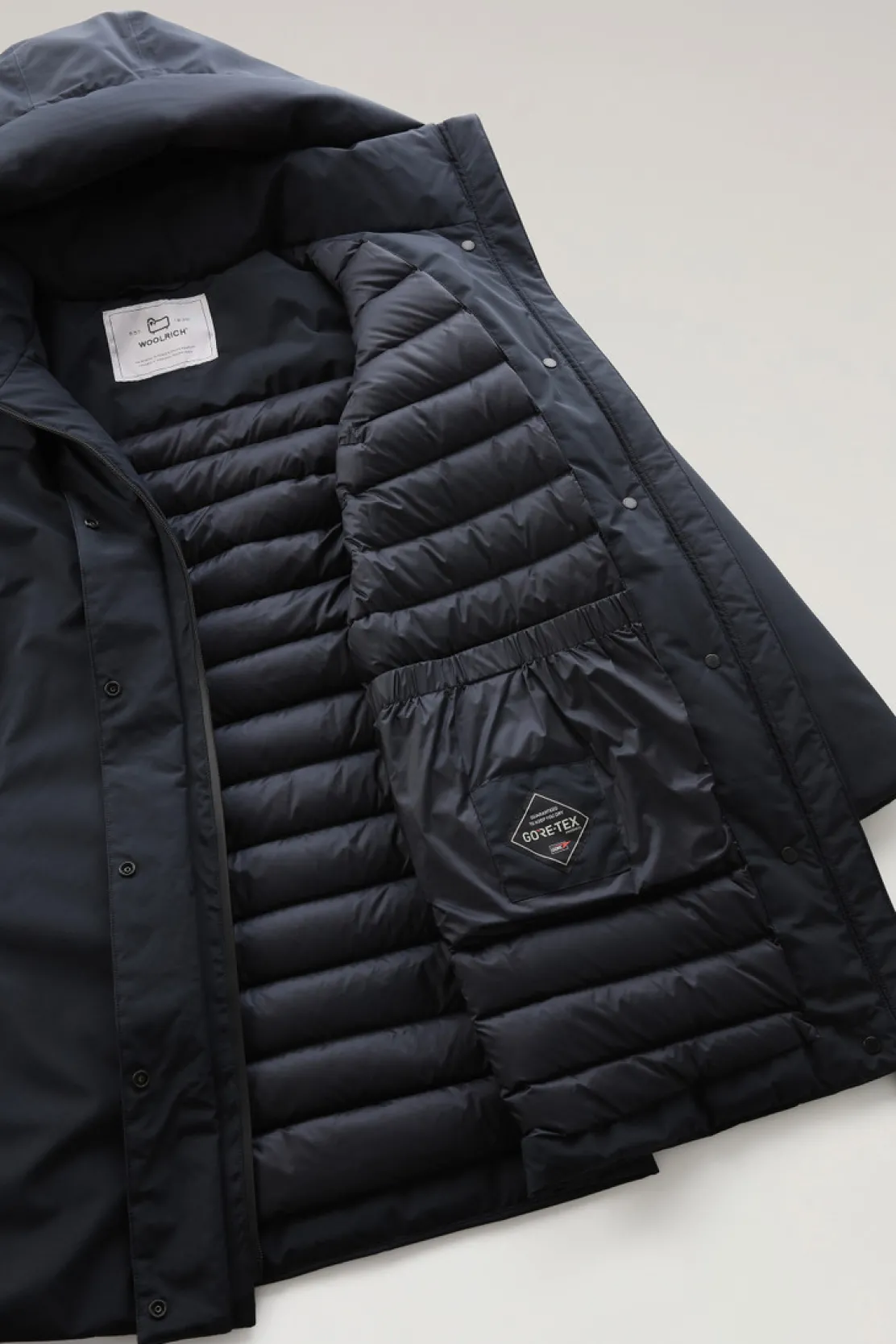 Impermeabili|Parka>Woolrich Marshall Parka Impermeabile In GORE-TEX Melton Blue