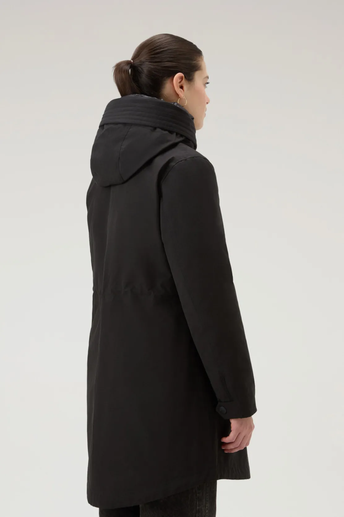 Parka>Woolrich Military Parka 3 In 1 In Ramar Cloth Con Giacca Trapuntata Removibile Black