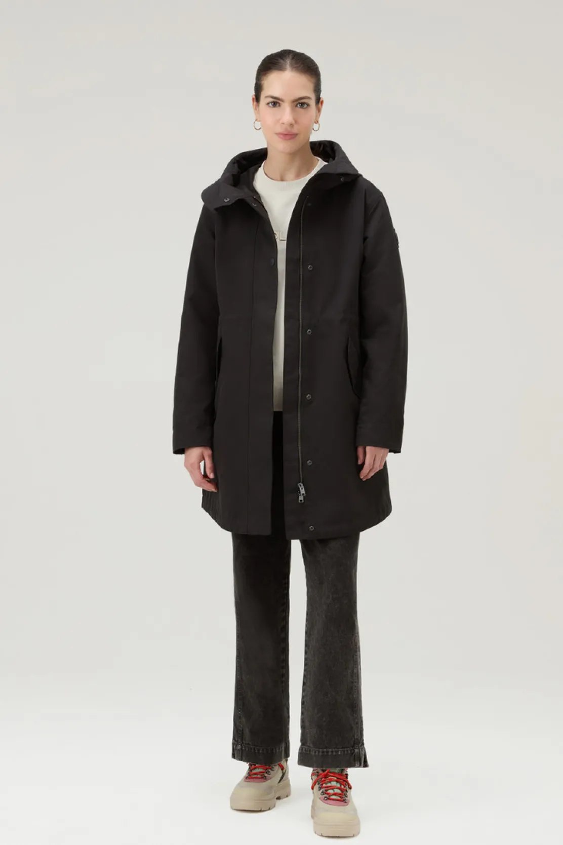 Parka>Woolrich Military Parka 3 In 1 In Ramar Cloth Con Giacca Trapuntata Removibile Black