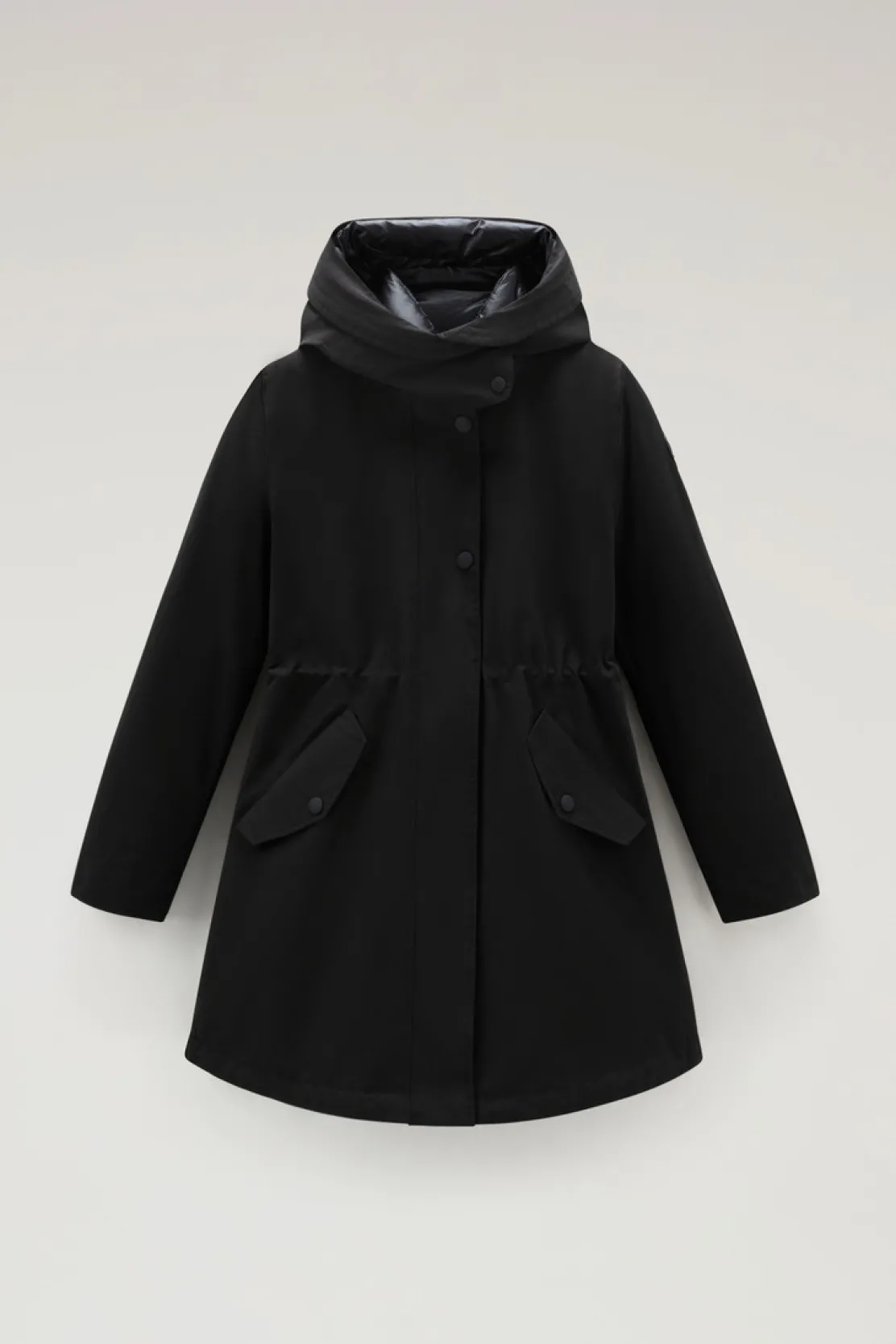 Parka>Woolrich Military Parka 3 In 1 In Ramar Cloth Con Giacca Trapuntata Removibile Black