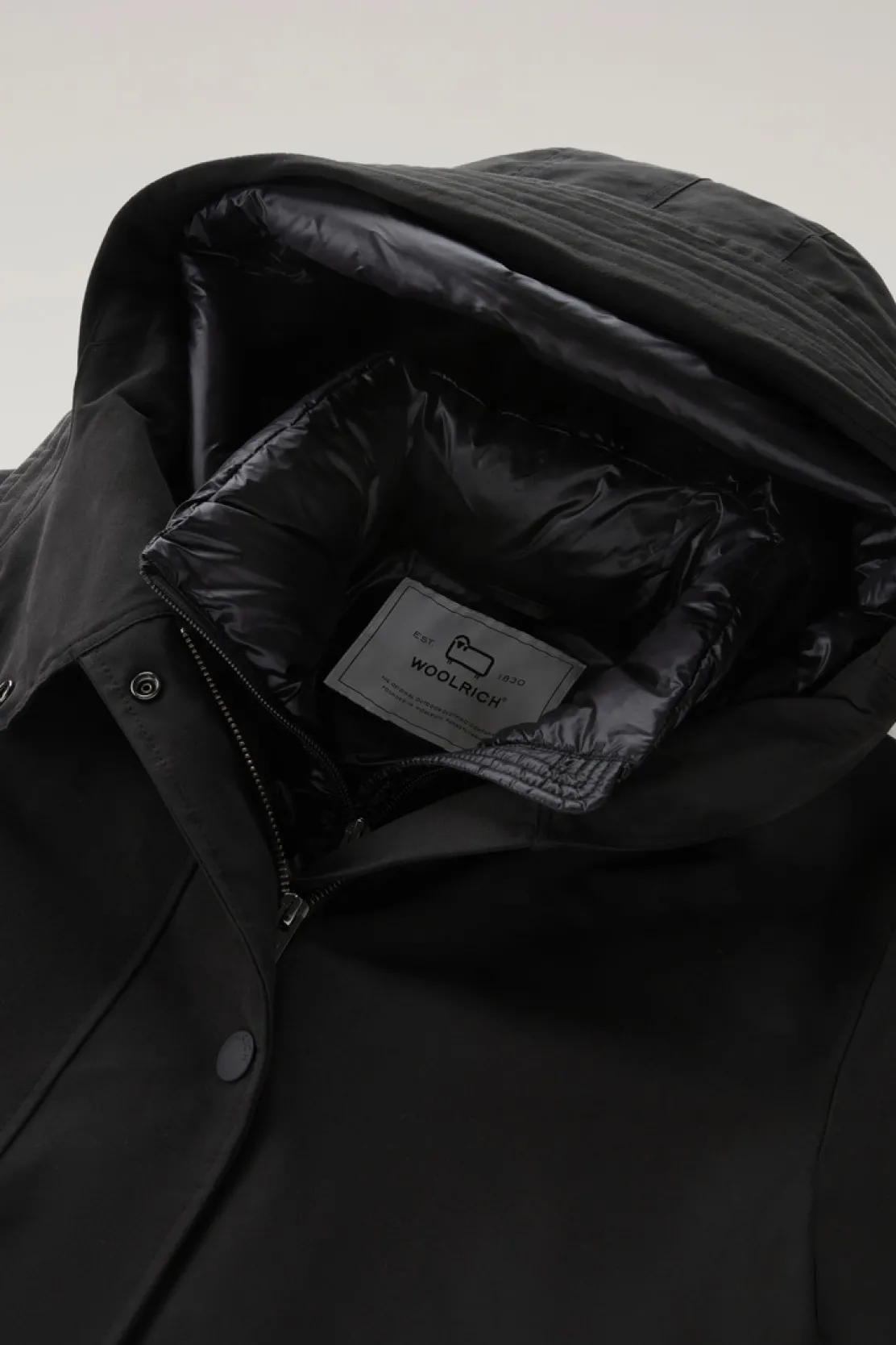 Parka>Woolrich Military Parka 3 In 1 In Ramar Cloth Con Giacca Trapuntata Removibile Black
