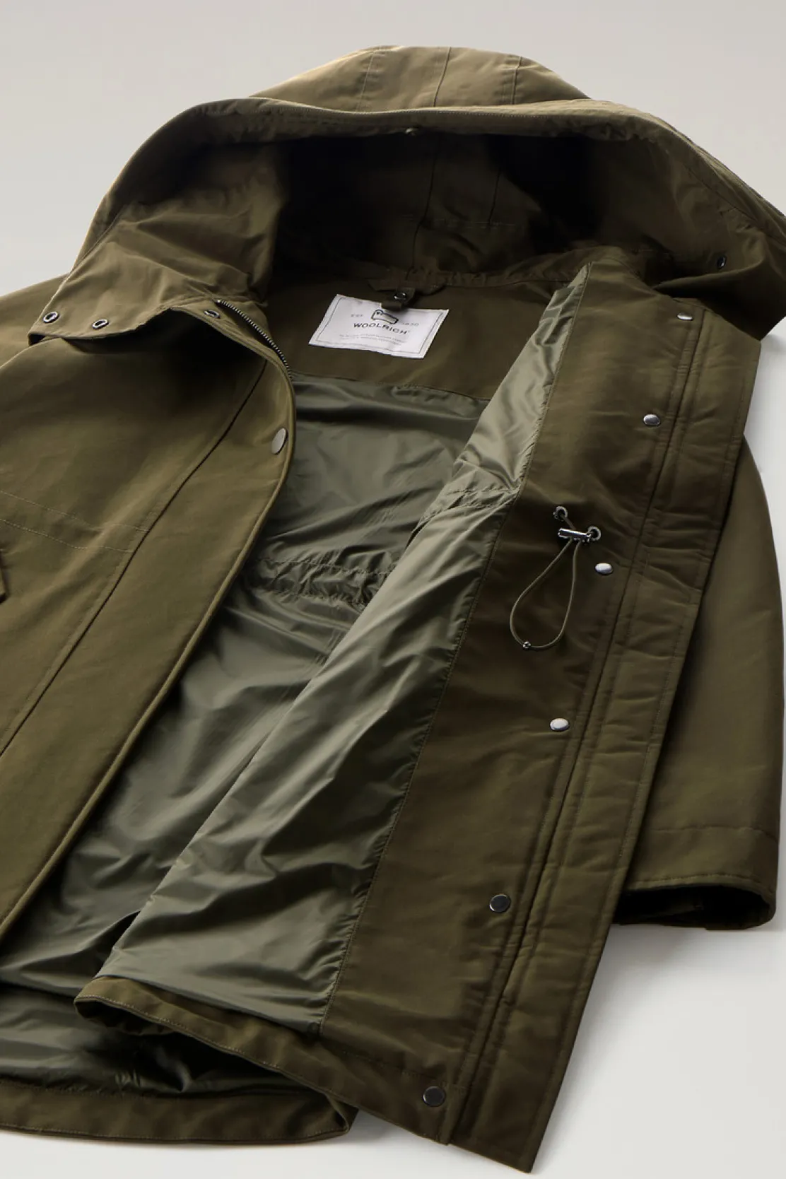 Parka>Woolrich Military Parka 3 In 1 In Ramar Cloth Con Giacca Trapuntata Removibile Dark Green