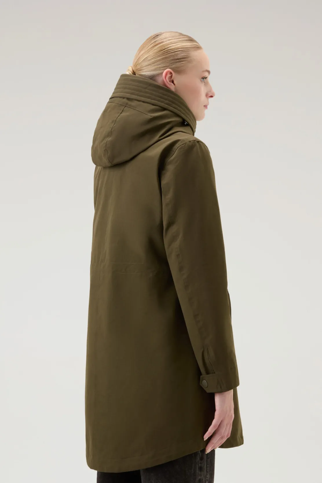 Parka>Woolrich Military Parka 3 In 1 In Ramar Cloth Con Giacca Trapuntata Removibile Dark Green