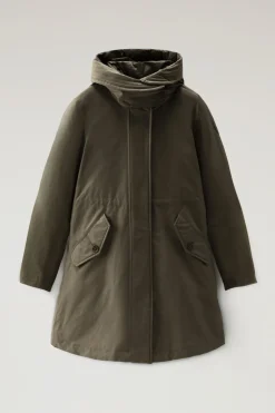 Parka>Woolrich Military Parka Lungo 3 In 1 In Eco Ramar Dark Green