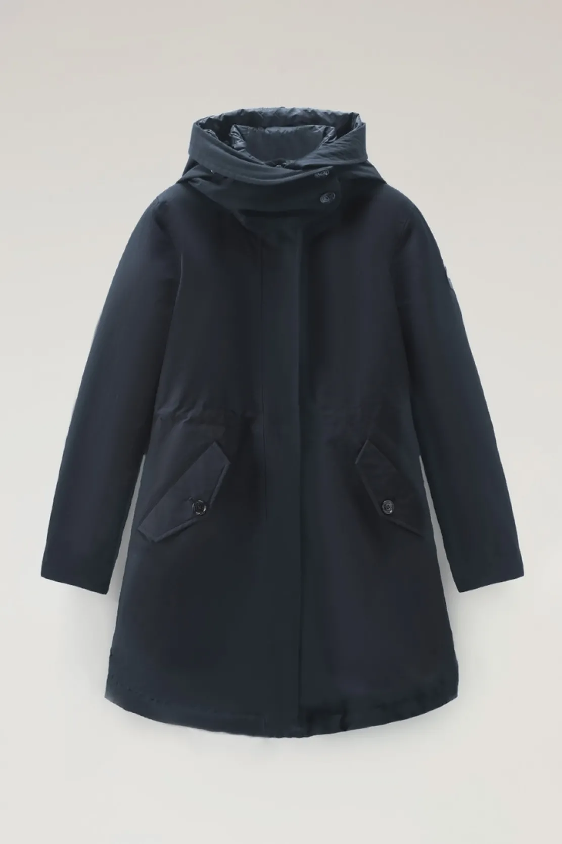 Parka>Woolrich Military Parka Lungo 3 In 1 In Eco Ramar Melton Blue
