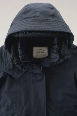 Parka>Woolrich Military Parka Lungo 3 In 1 In Eco Ramar Melton Blue
