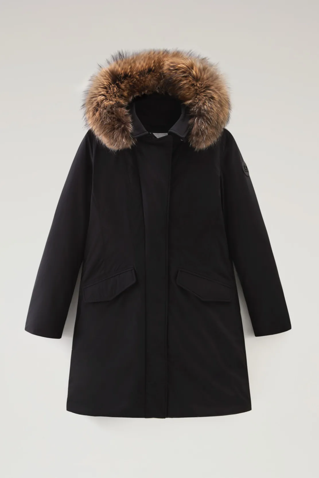 Parka>Woolrich Modern Vail Parka Con Cappuccio Staccabile Black