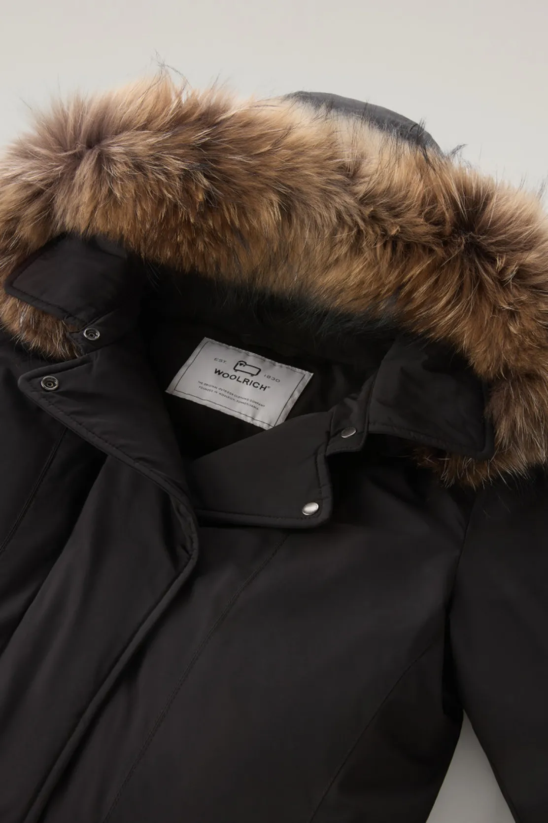 Parka>Woolrich Modern Vail Parka Con Cappuccio Staccabile Black