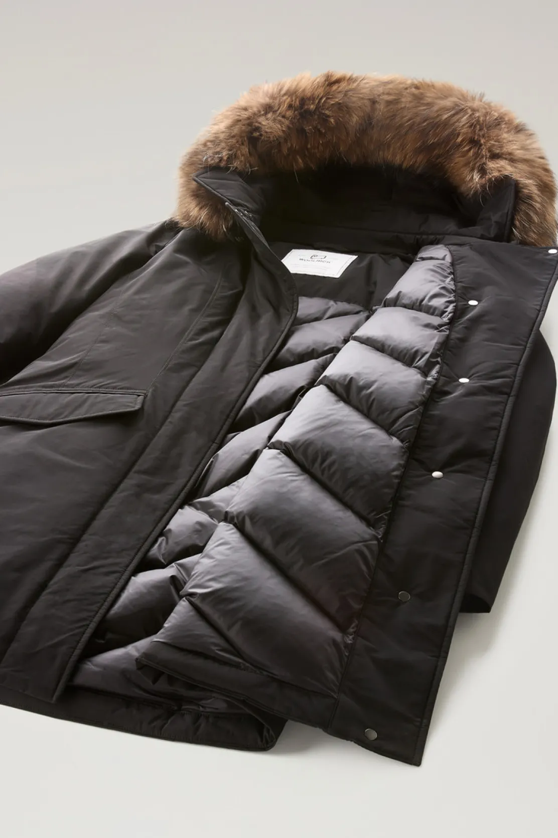 Parka>Woolrich Modern Vail Parka Con Cappuccio Staccabile Black