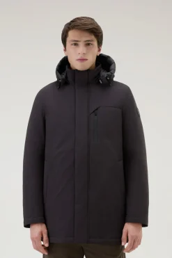 Impermeabili|Parka>Woolrich Mountain Parka In Nylon Elasticizzato Black