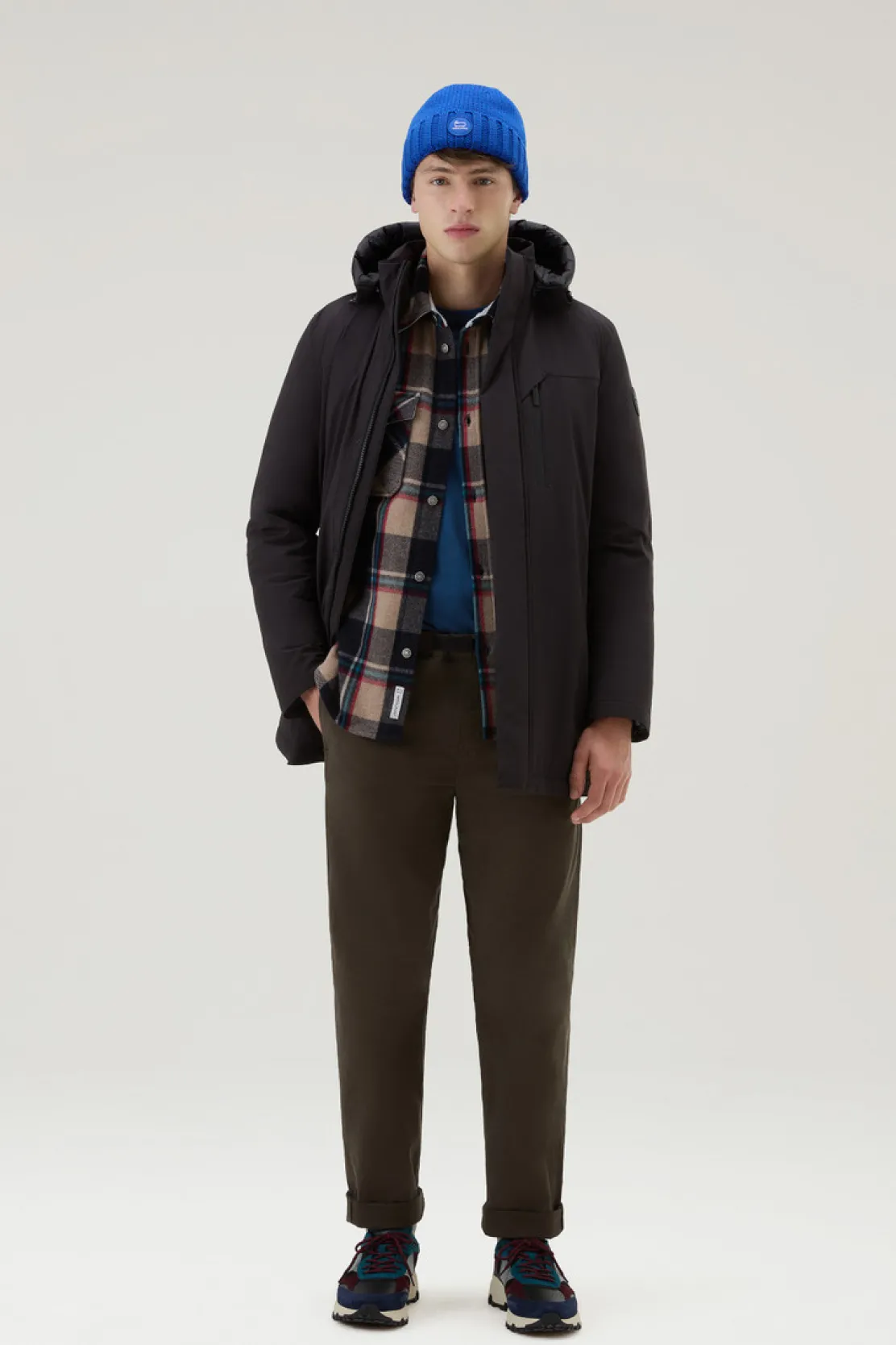 Impermeabili|Parka>Woolrich Mountain Parka In Nylon Elasticizzato Black
