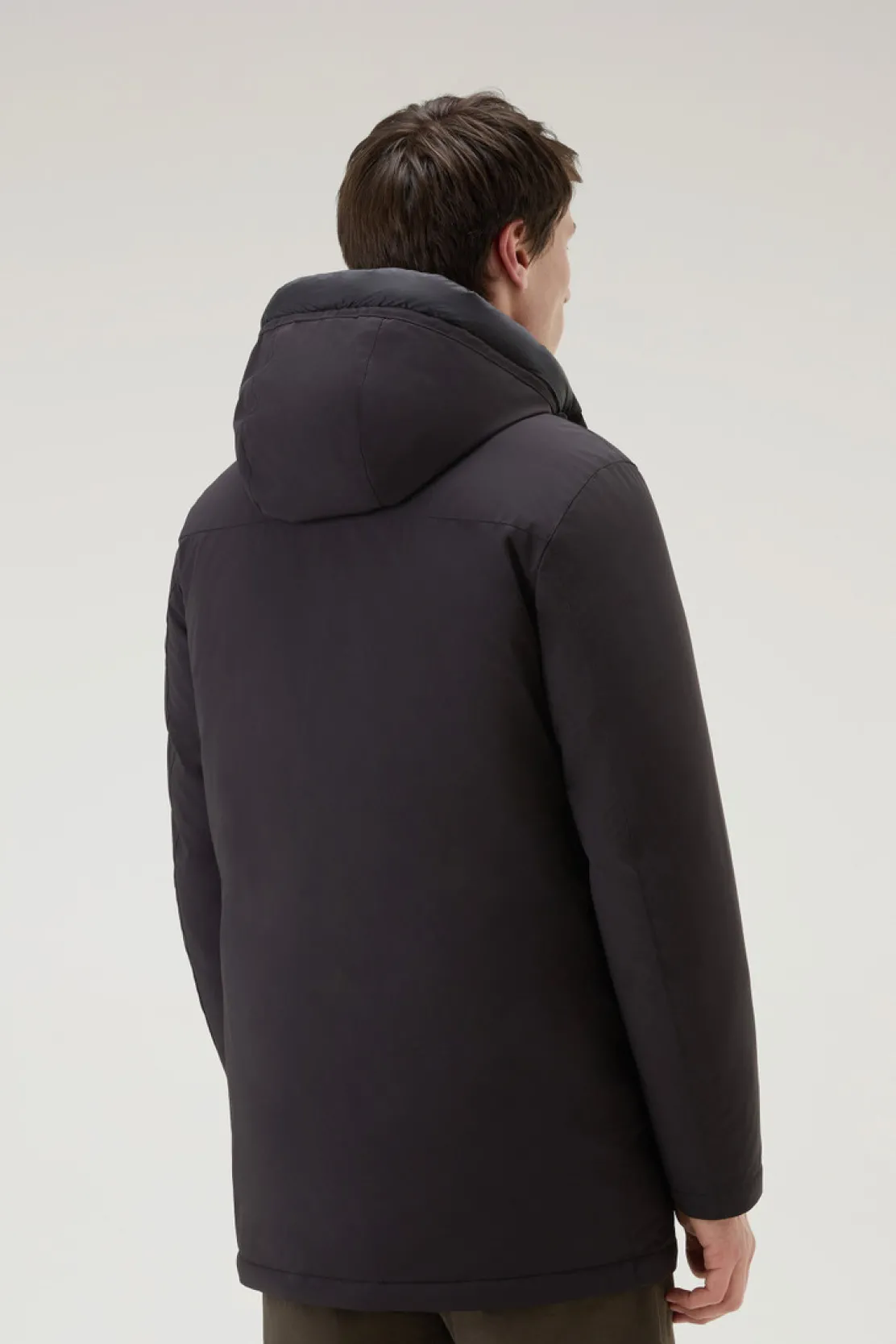 Impermeabili|Parka>Woolrich Mountain Parka In Nylon Elasticizzato Black