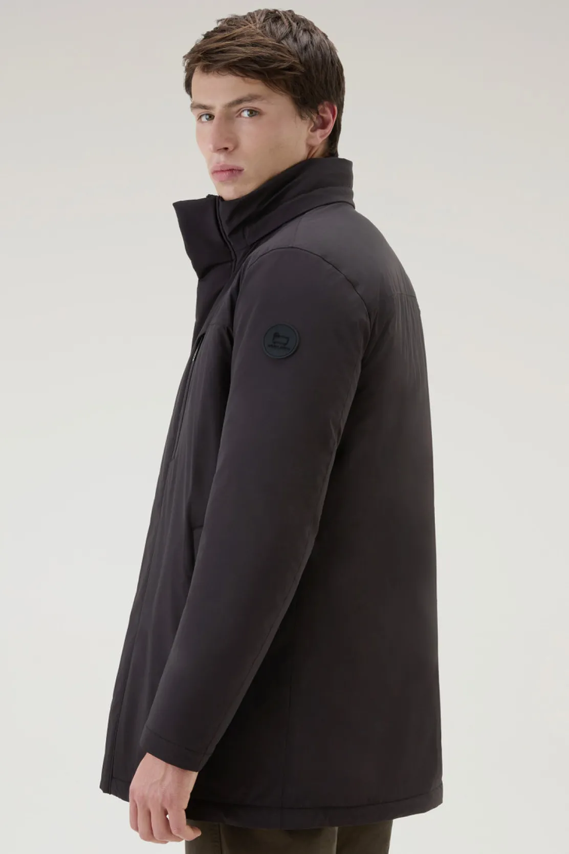 Impermeabili|Parka>Woolrich Mountain Parka In Nylon Elasticizzato Black