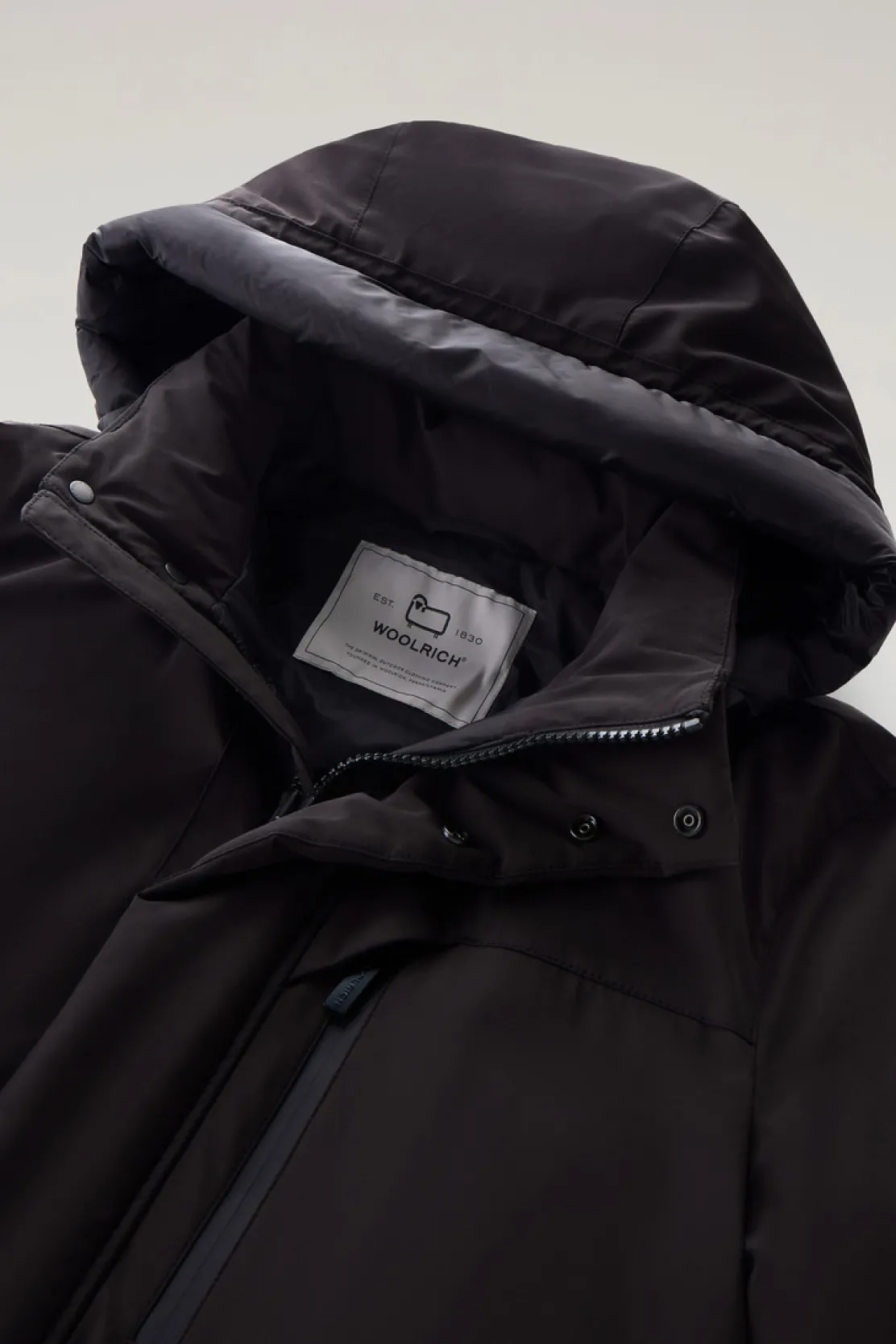 Impermeabili|Parka>Woolrich Mountain Parka In Nylon Elasticizzato Black
