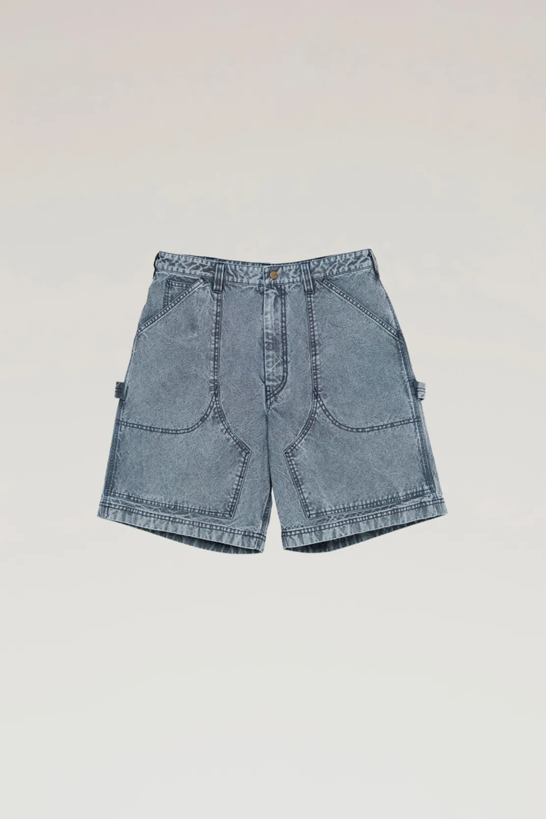 Outdoor Label Designed in Japan|Pantaloni e pantaloncini>Woolrich Pantaloncini Carpenter In Misto Nylon CORDURA E Cotone Tinto In Corda Indigo Blue