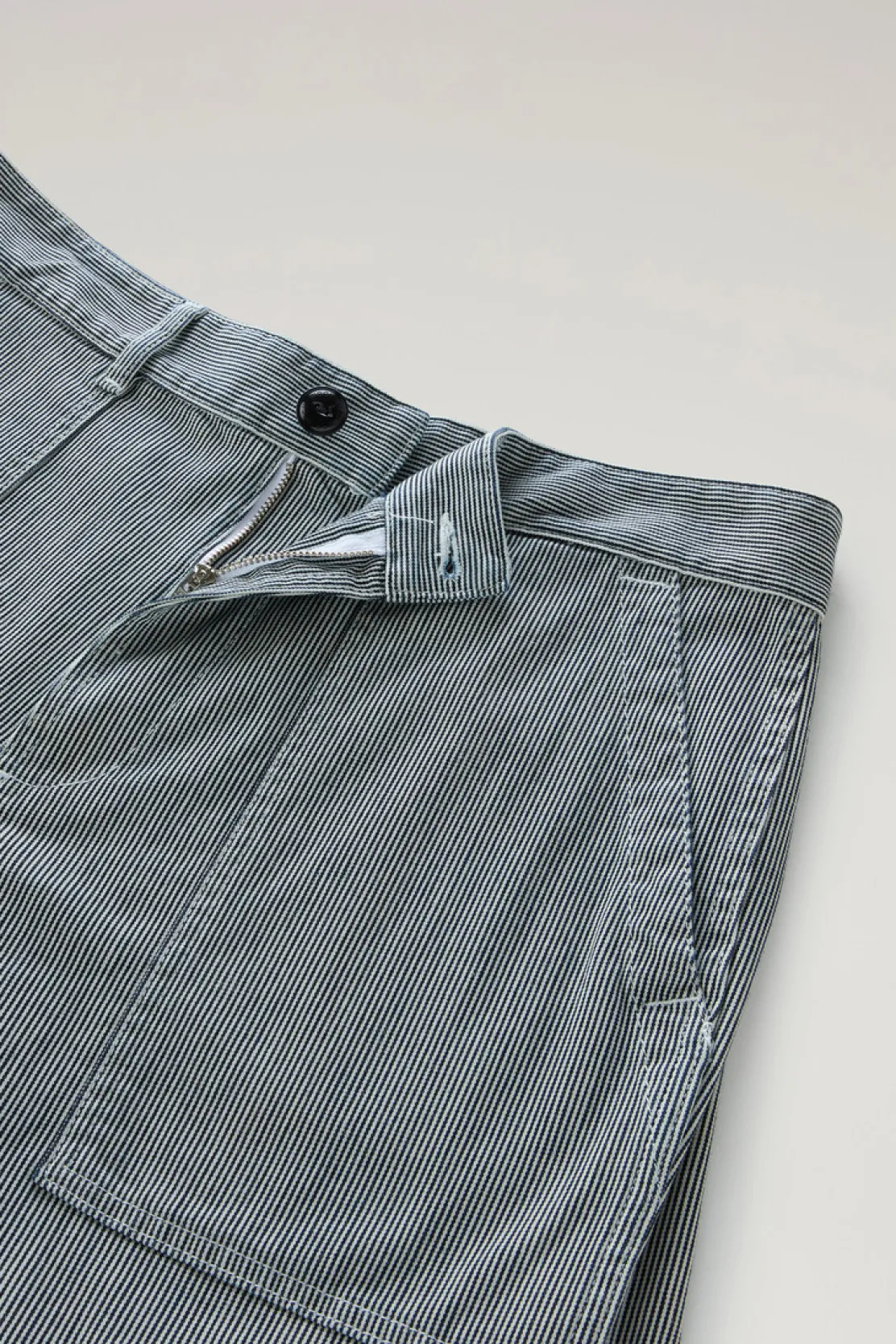 Pantaloni e pantaloncini>Woolrich Pantaloncini Chino A Righe In Misto Cotone Elasticizzato Blue Stripe