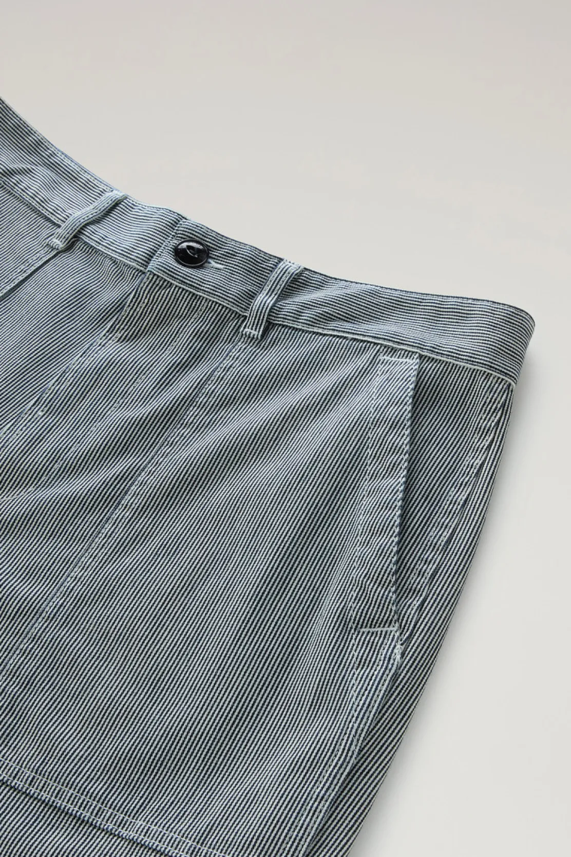 Pantaloni e pantaloncini>Woolrich Pantaloncini Chino A Righe In Misto Cotone Elasticizzato Blue Stripe