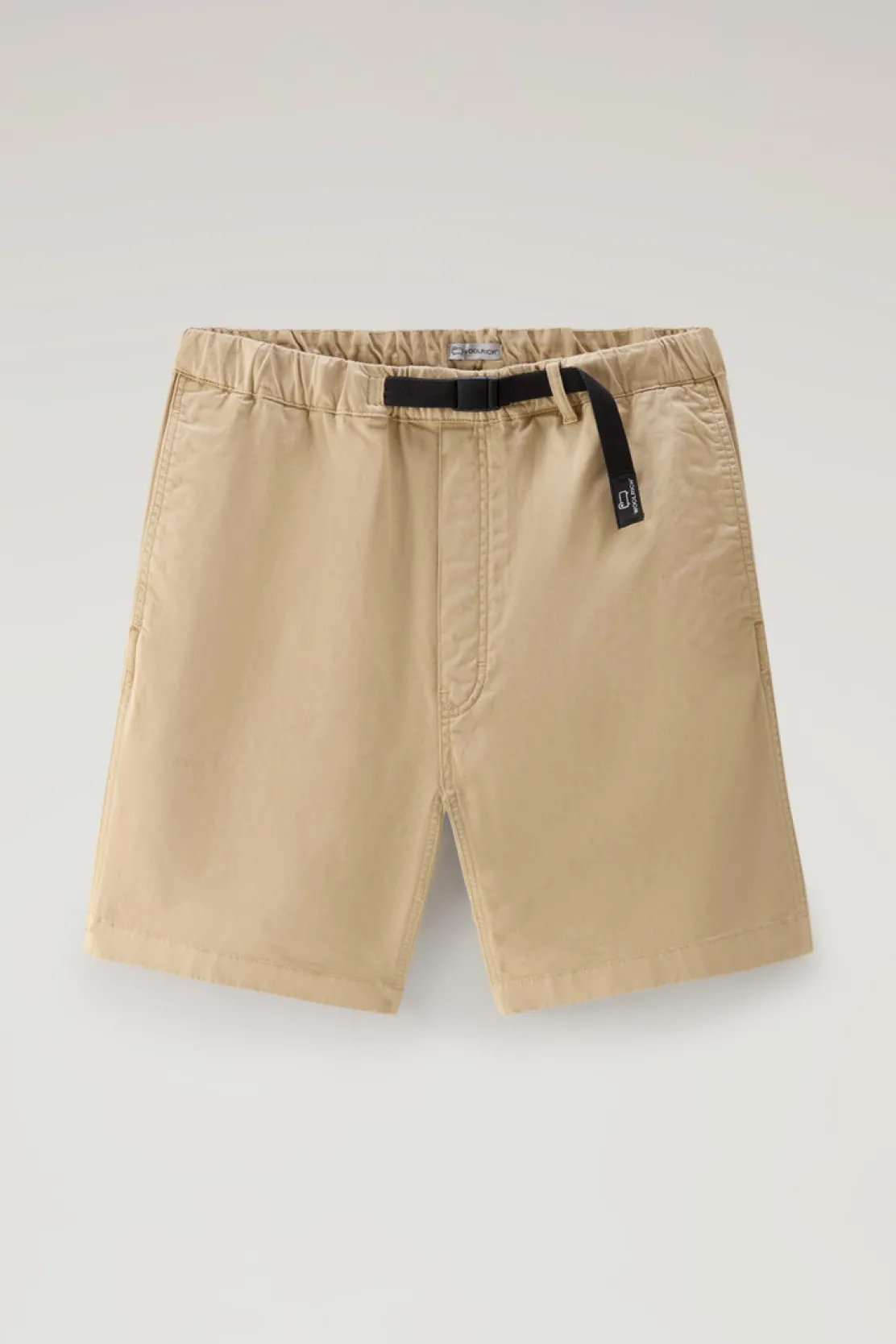 Pantaloni e pantaloncini>Woolrich Pantaloncini Chino Tinti In Capo In Cotone Elasticizzato Beach Sand