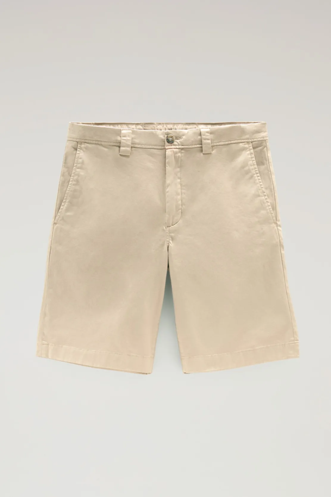 Pantaloni e pantaloncini>Woolrich Pantaloncini Chino Tinti In Capo In Cotone Elasticizzato Beach Sand