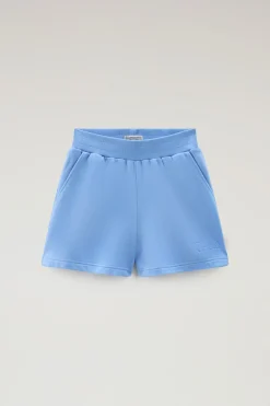 Abbigliamento>Woolrich Pantaloncini Da Bambina In Puro Cotone Felpato Sea Breeze
