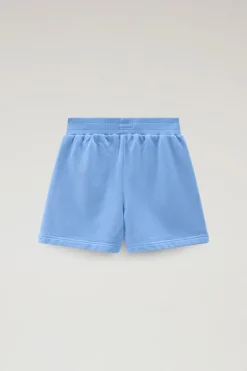 Abbigliamento>Woolrich Pantaloncini Da Bambina In Puro Cotone Felpato Sea Breeze