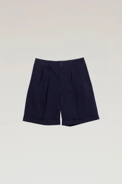 Outdoor Label Designed in Japan|Pantaloni e pantaloncini>Woolrich Pantaloncini In Cavalry Twill Di Misto Cotone Navy