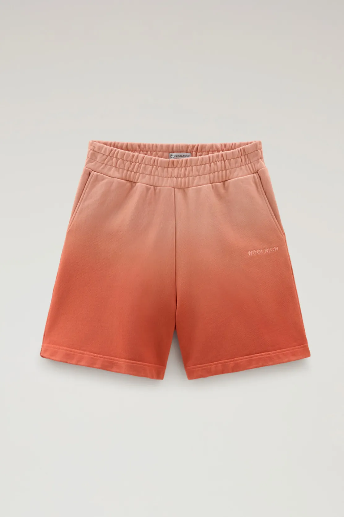 Pantaloni e pantaloncini>Woolrich Pantaloncini In Cotone Felpato Tinti In Capo Con Sfumature Di Colore Coral Sand