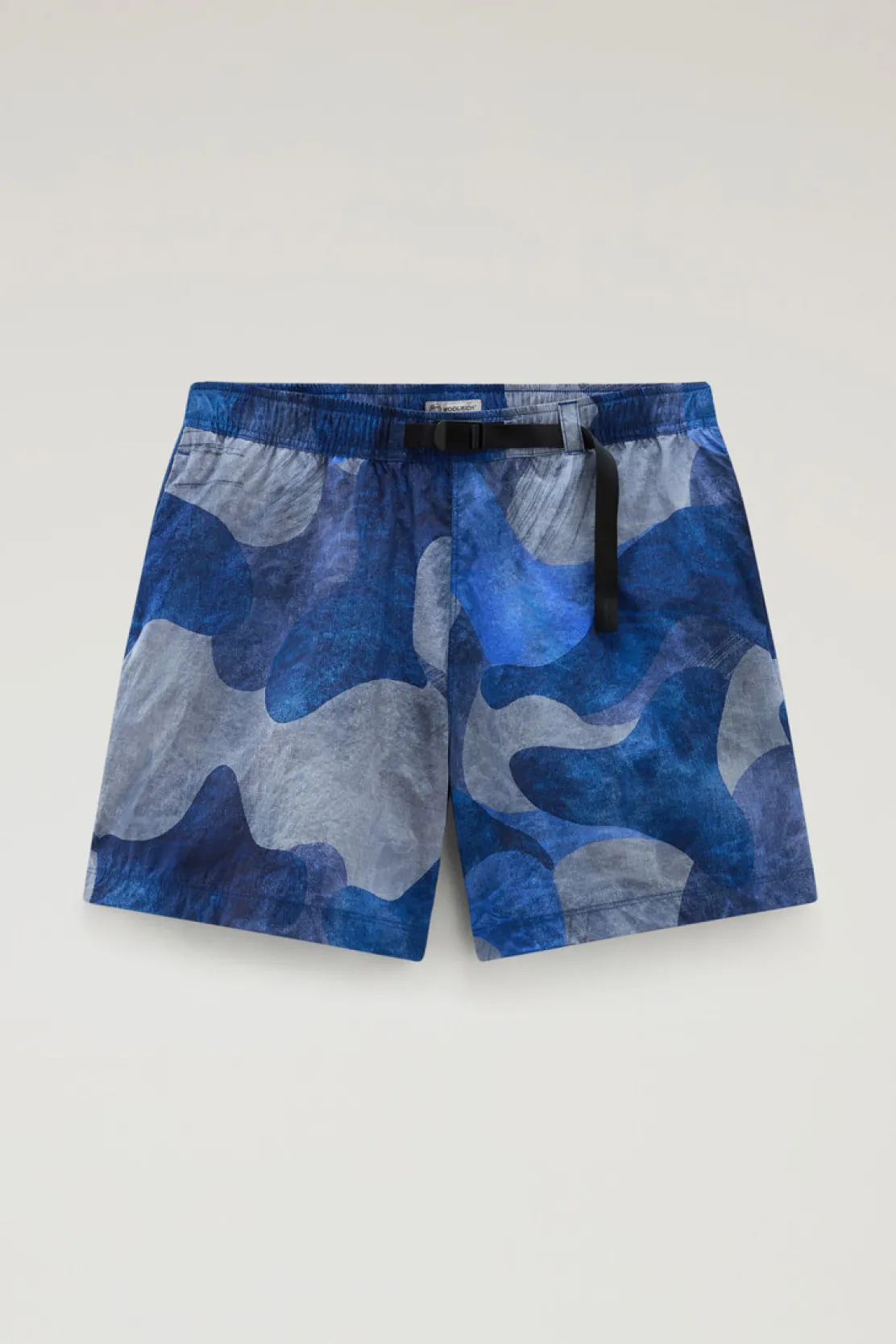 Pantaloni e pantaloncini>Woolrich Pantaloncini In Nylon Crinkle Con Stampa Royal Camo
