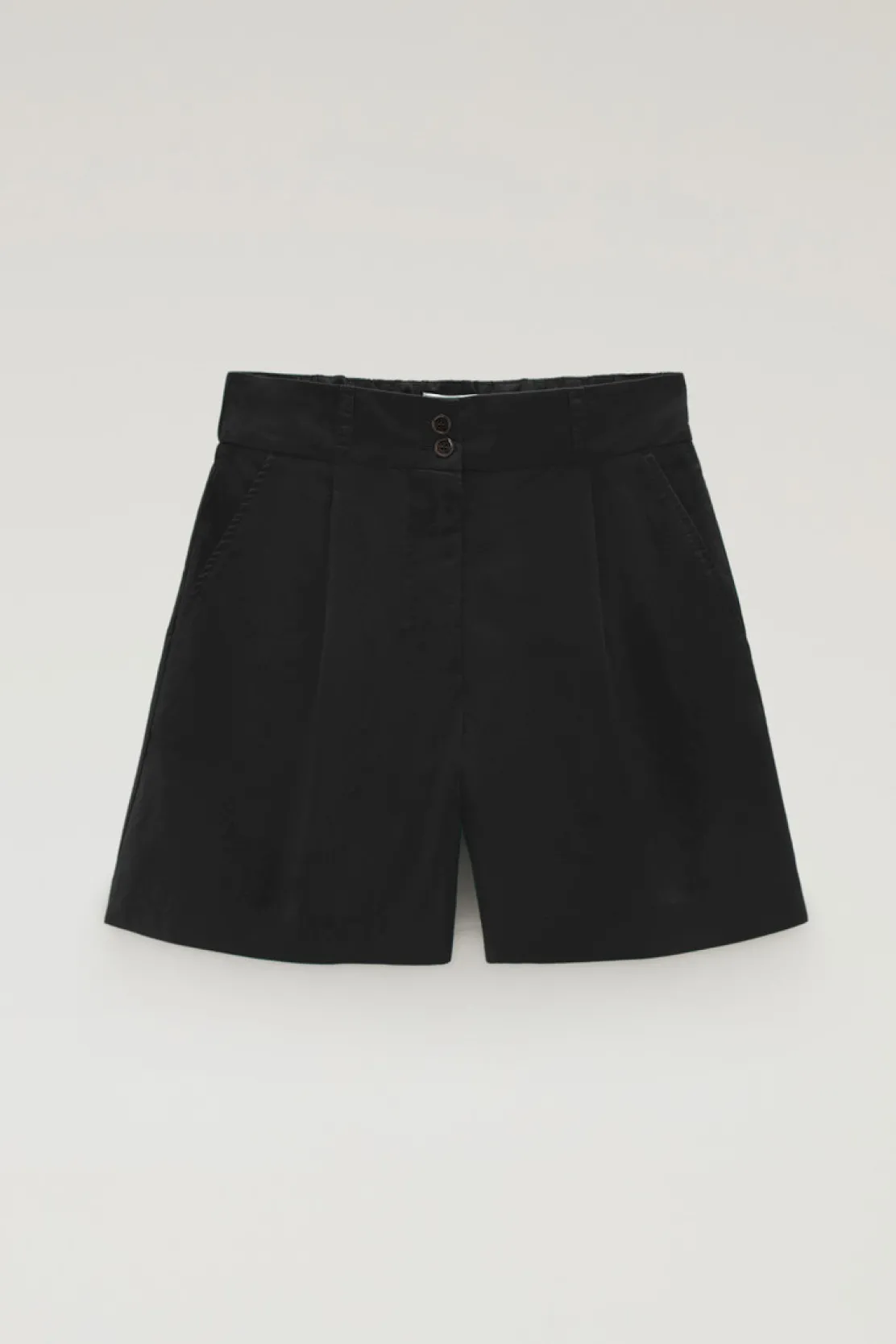 Pantaloni e pantaloncini>Woolrich Pantaloncini In Popeline Di Puro Cotone Black