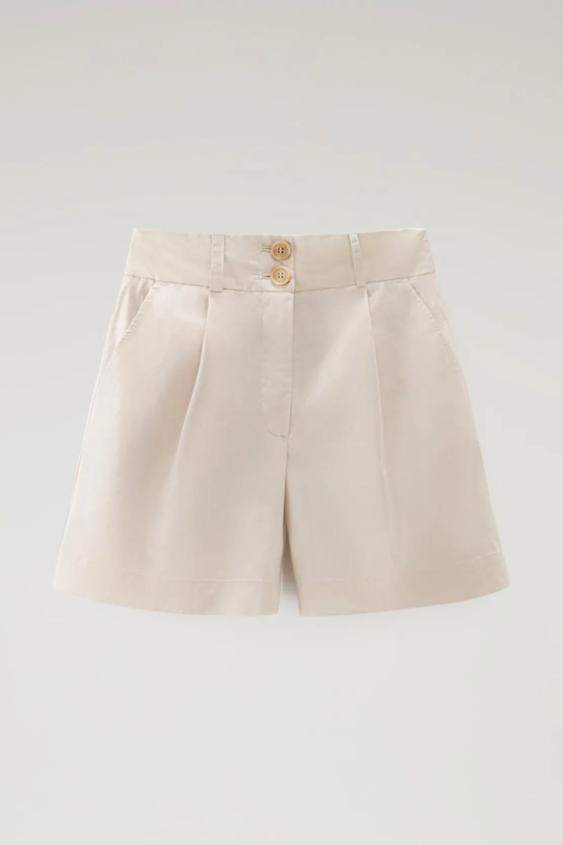 Pantaloni e pantaloncini>Woolrich Pantaloncini In Popeline Di Puro Cotone Light Oak