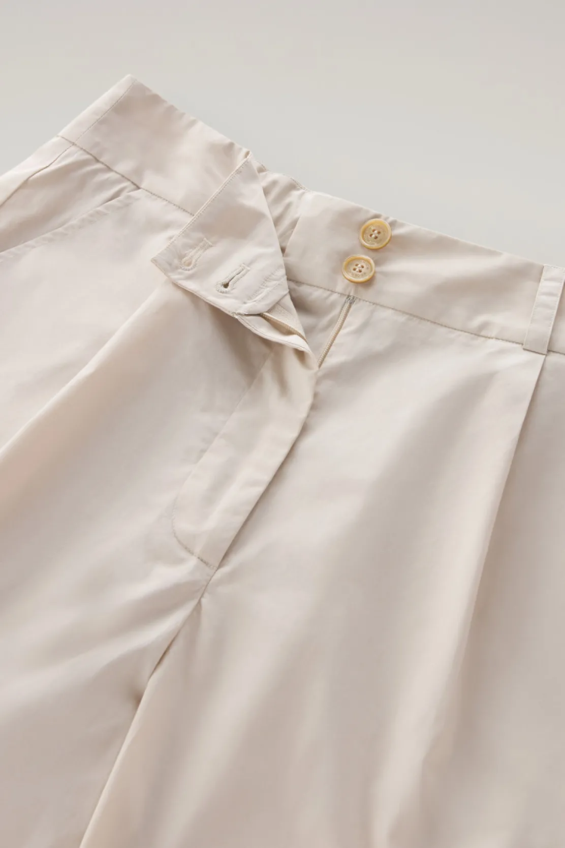 Pantaloni e pantaloncini>Woolrich Pantaloncini In Popeline Di Puro Cotone Light Oak