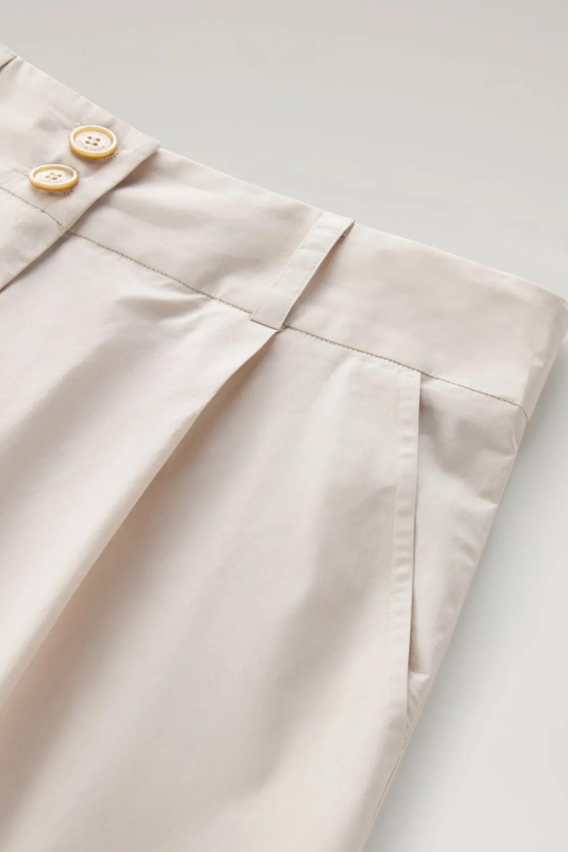 Pantaloni e pantaloncini>Woolrich Pantaloncini In Popeline Di Puro Cotone Light Oak