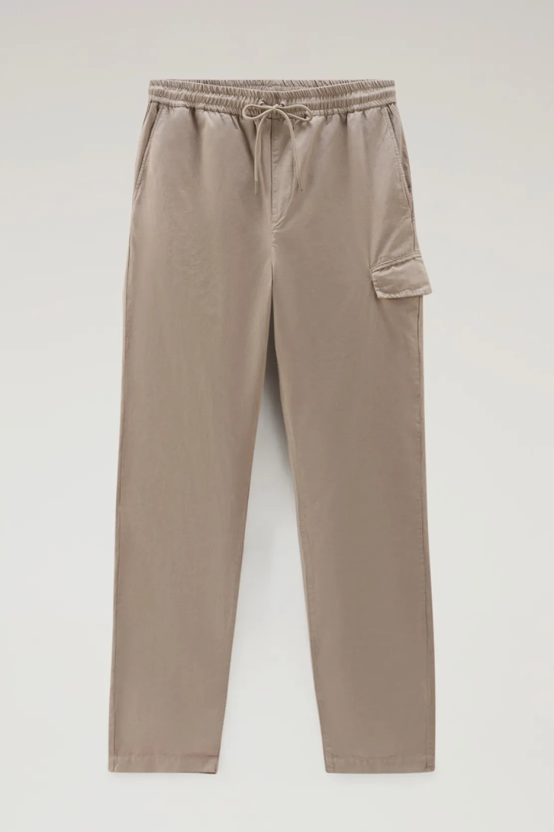 Pantaloni e pantaloncini>Woolrich Pantaloni Cargo In Misto Cotone E Lino Tinti In Capo Rope