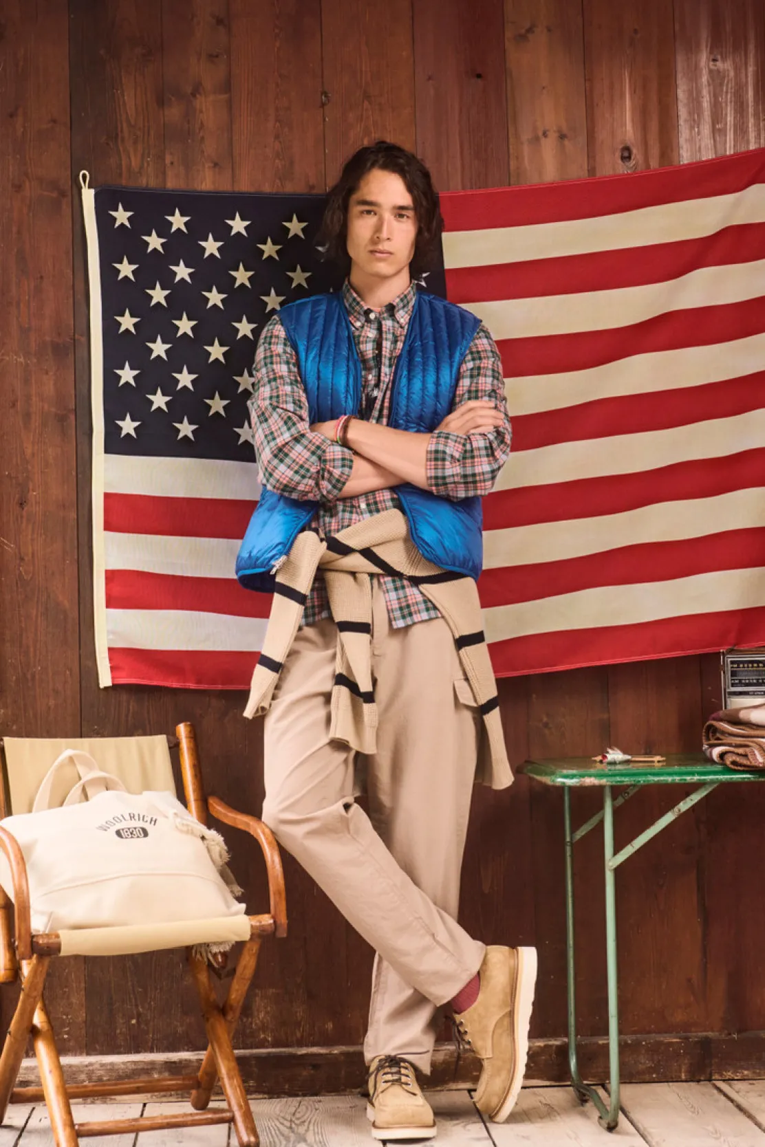 Pantaloni e pantaloncini>Woolrich Pantaloni Cargo In Misto Cotone E Lino Tinti In Capo Rope
