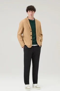 Pantaloni e pantaloncini>Woolrich Pantaloni In Flanella Di Lana Vergine Vitale Barberis Canonico Charcoal Melange