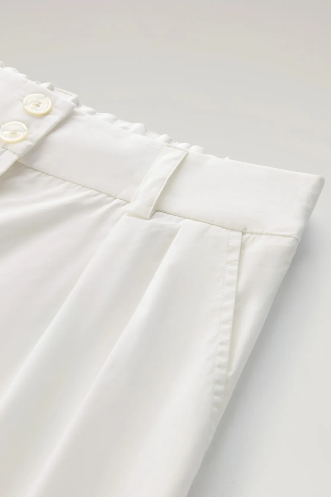 Pantaloni e pantaloncini>Woolrich Pantaloni In Popeline Di Puro Cotone Plaster White