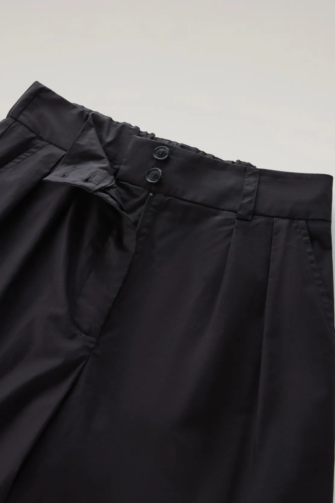 Pantaloni e pantaloncini>Woolrich Pantaloni In Popeline Di Puro Cotone Black