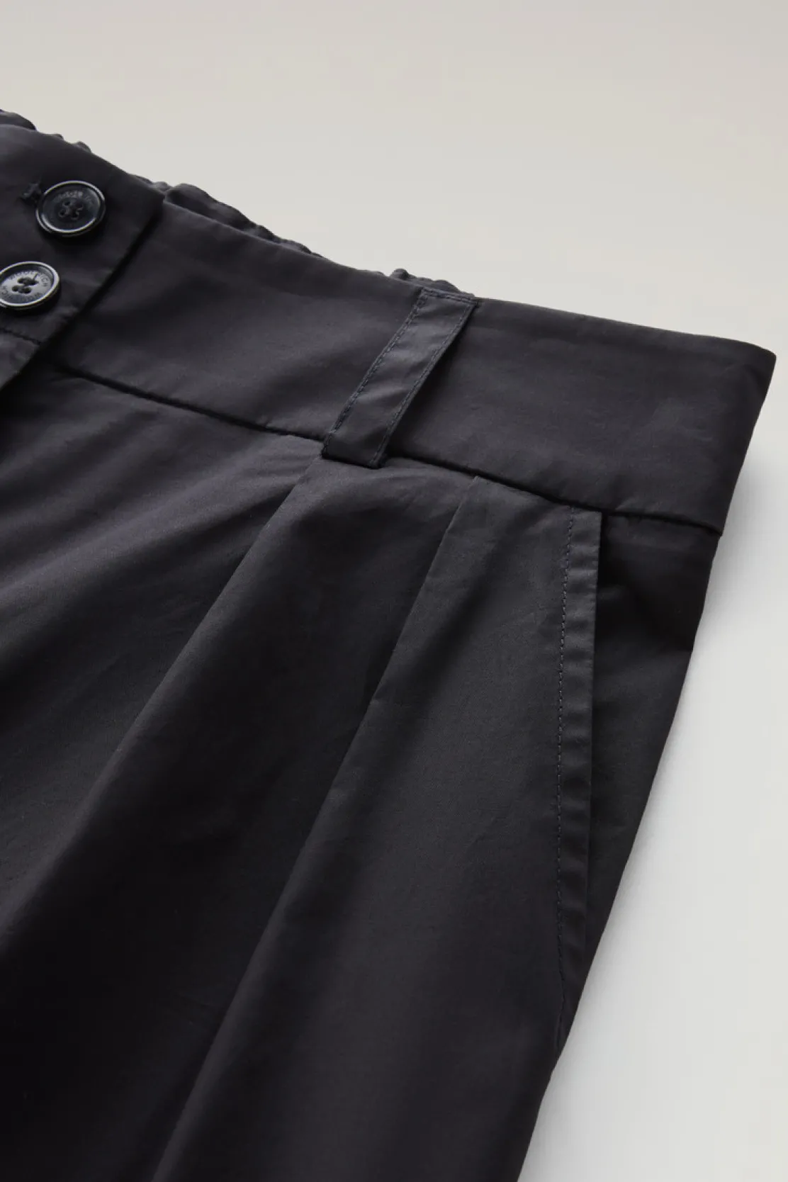 Pantaloni e pantaloncini>Woolrich Pantaloni In Popeline Di Puro Cotone Black