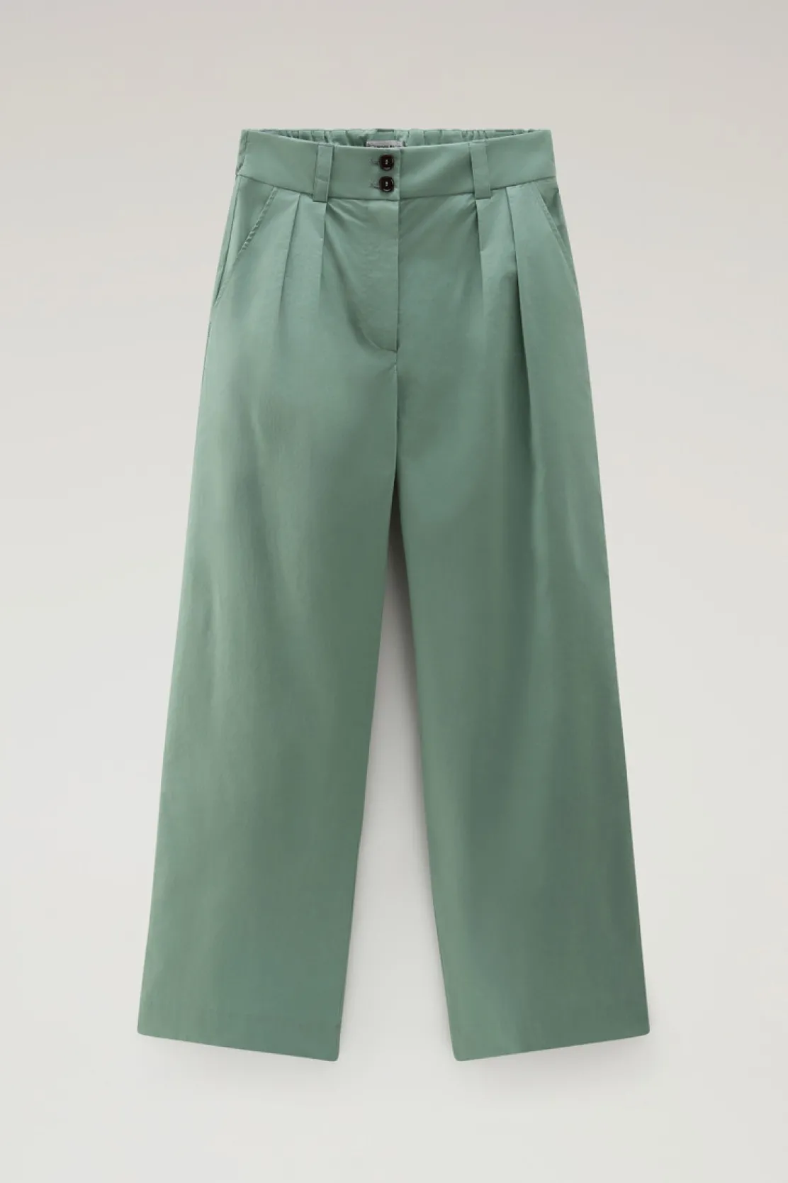 Pantaloni e pantaloncini>Woolrich Pantaloni In Popeline Di Puro Cotone Sage