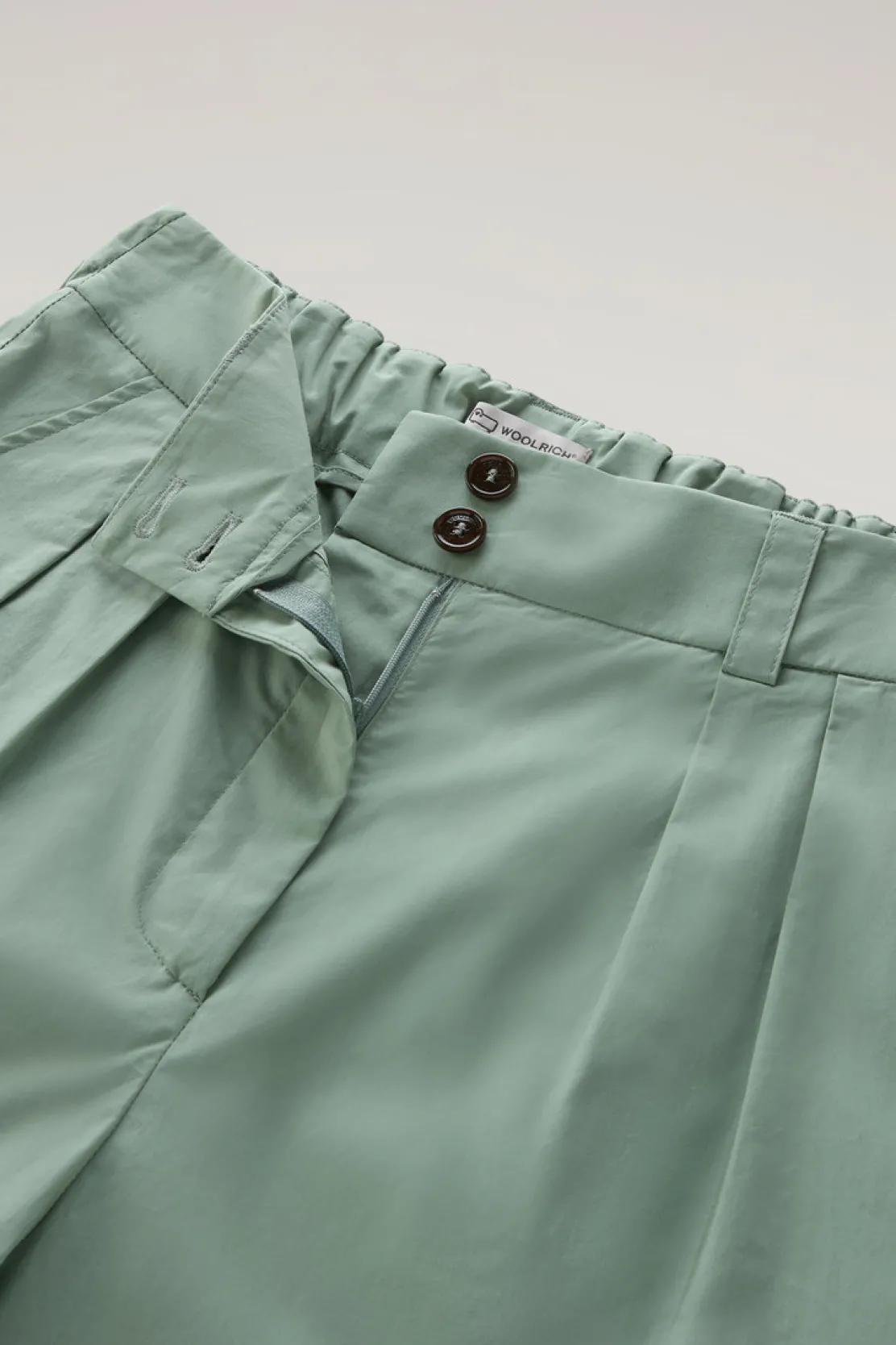 Pantaloni e pantaloncini>Woolrich Pantaloni In Popeline Di Puro Cotone Sage