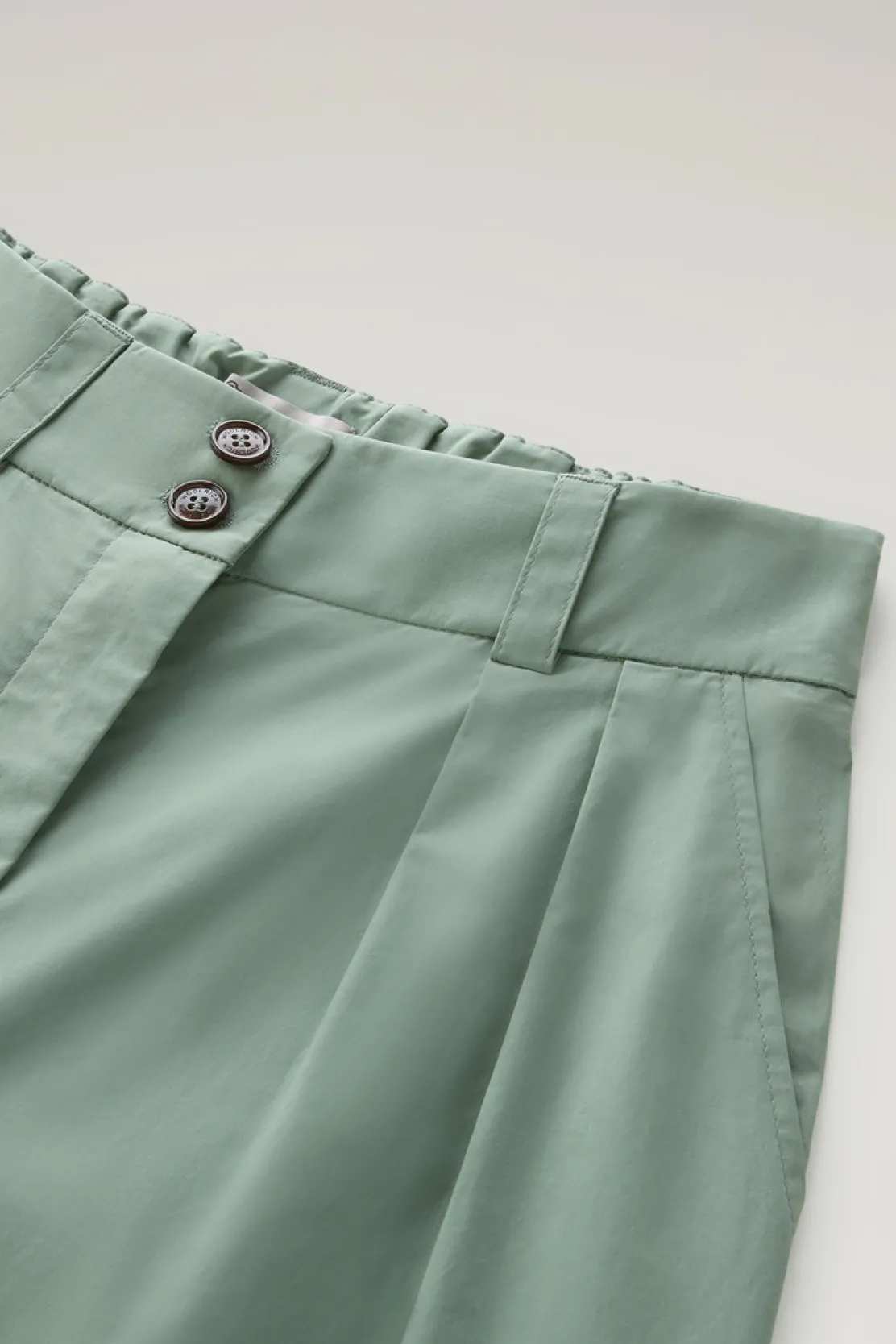 Pantaloni e pantaloncini>Woolrich Pantaloni In Popeline Di Puro Cotone Sage