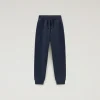 Abbigliamento>Woolrich Pantaloni Sportivi Da Bambina In Puro Cotone Melton Blue