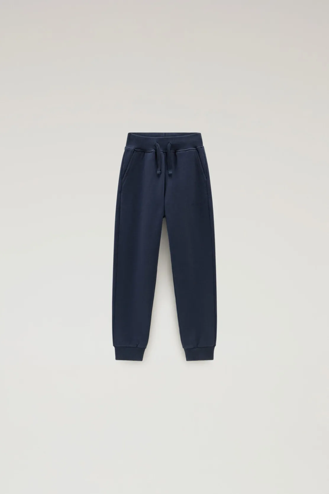 Abbigliamento>Woolrich Pantaloni Sportivi Da Bambina In Puro Cotone Melton Blue